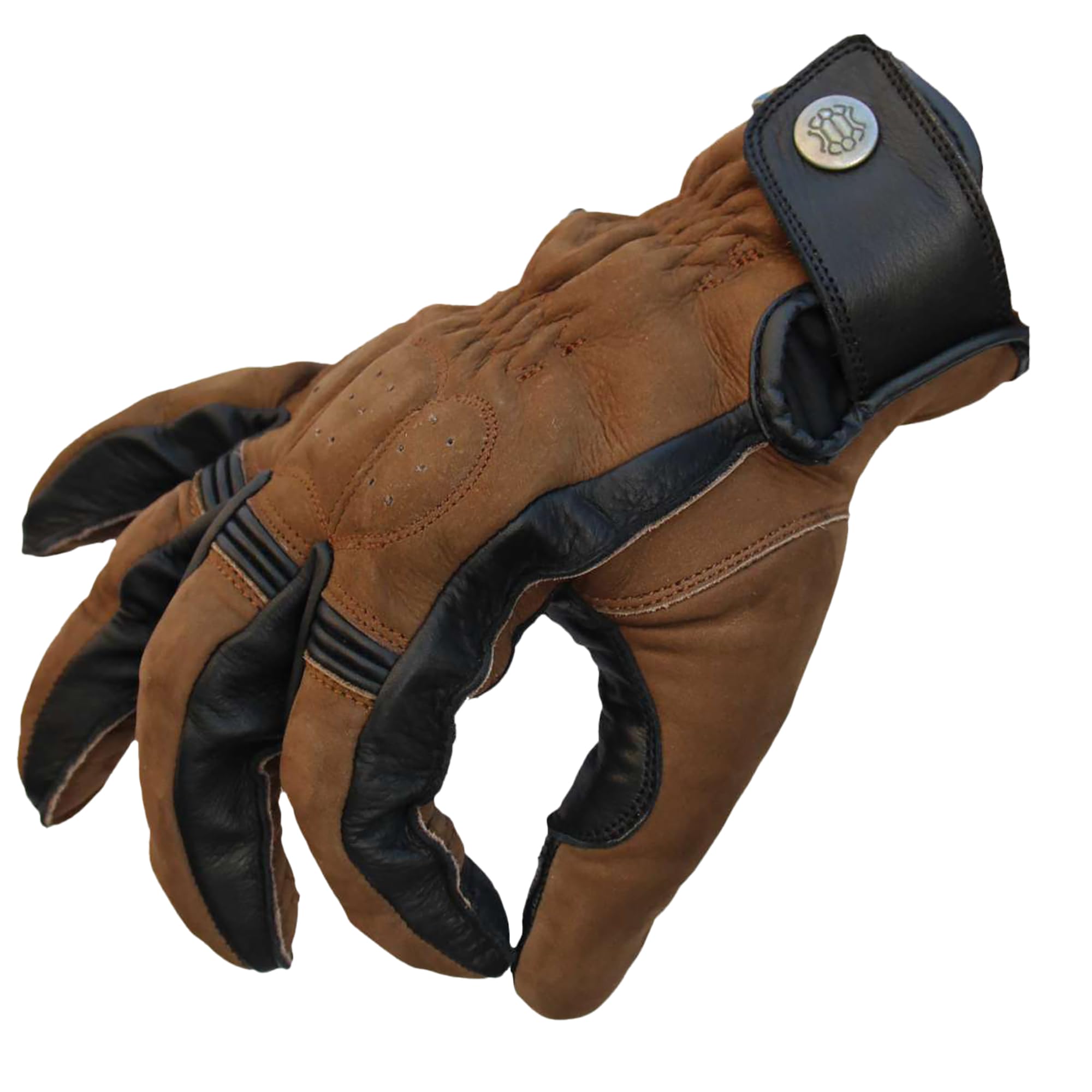 Motorradhandschuhe Cross Stitch - Motorrad Handschuhe Herr - Echtleder - Handschuhe Herren Motorrad aus Leder mit Gel Polster