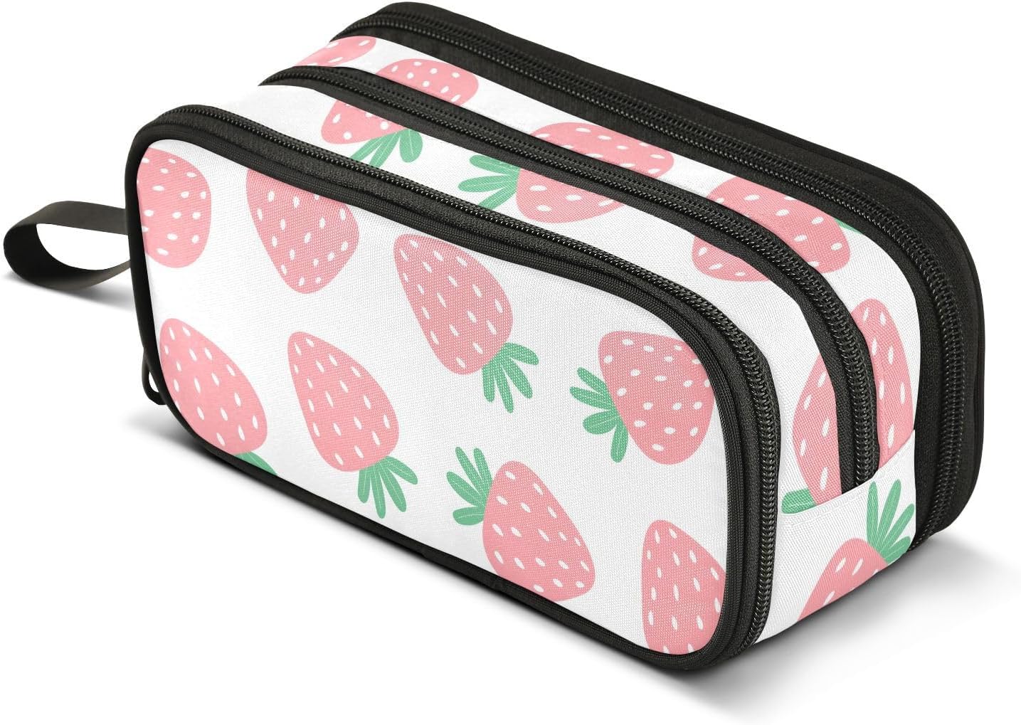 RunningBear Pink Strawberries Pencil Case Pencil Pouch