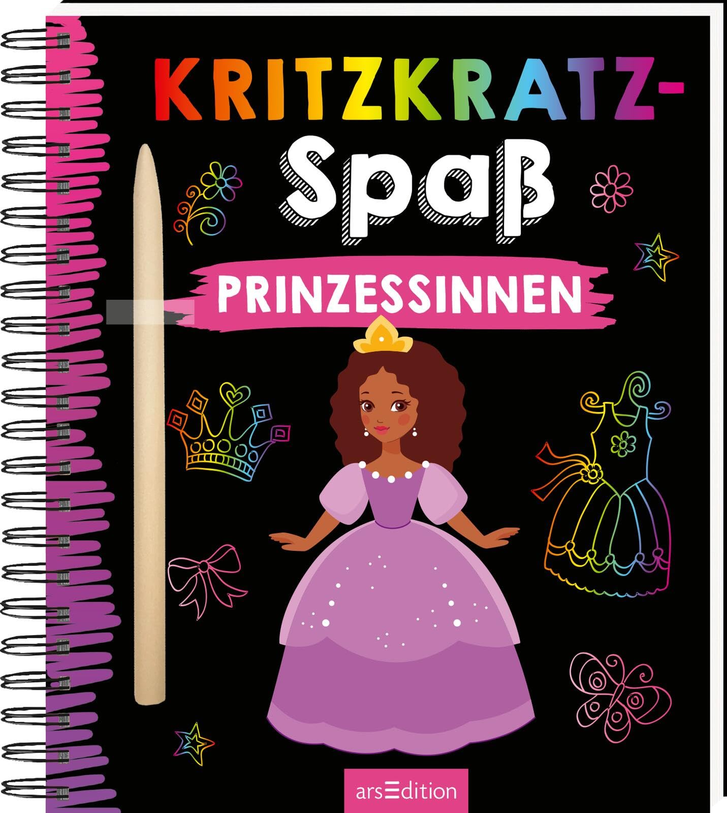 Kritzkratz-Spaß Prinzessinnen: Kreativer Kratzelspaß mit Malideen und Holzstift für Kinder ab 5 Jahren