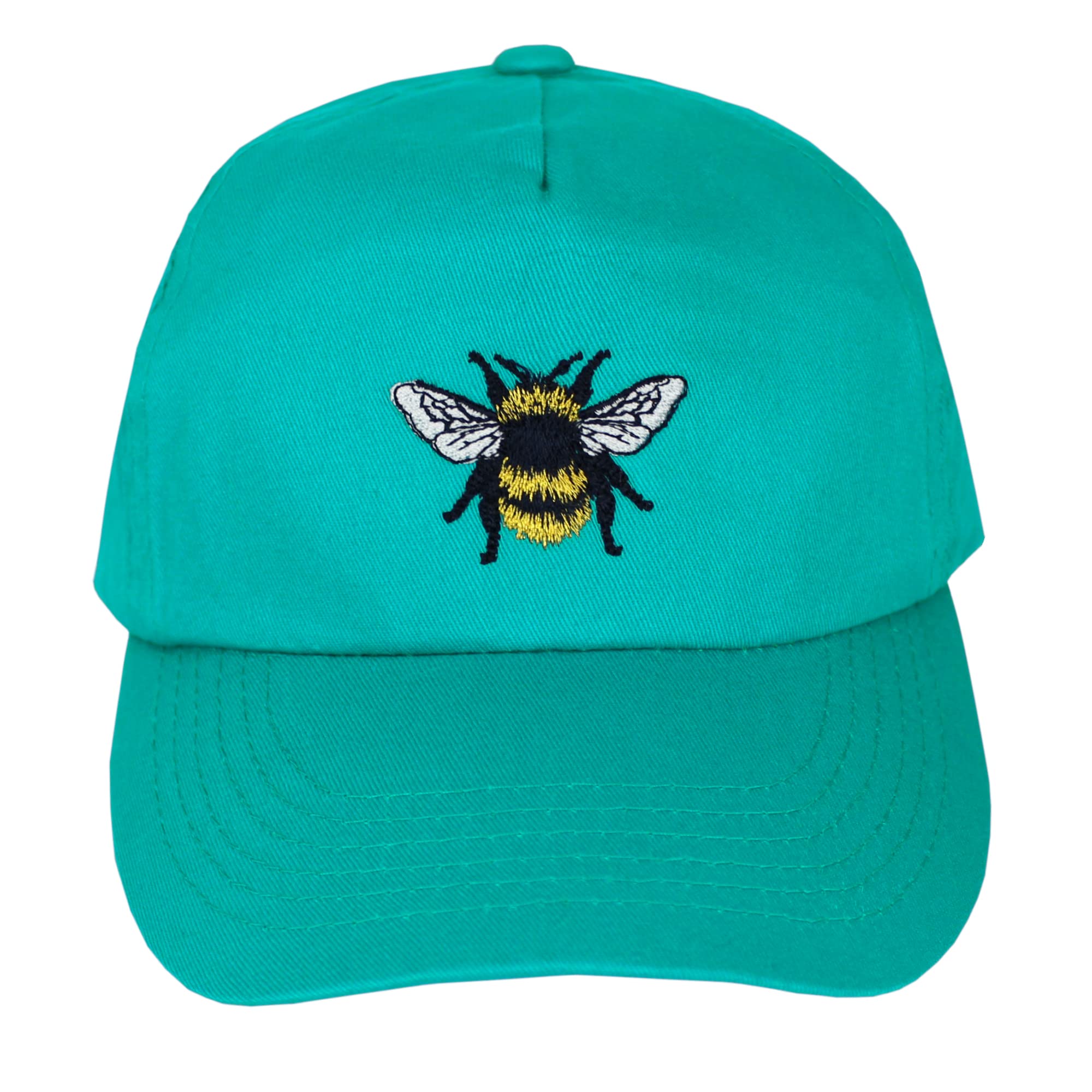 TeddyTs Women's Teal Bumble Bee Embroidered Baseball Cap, M-L