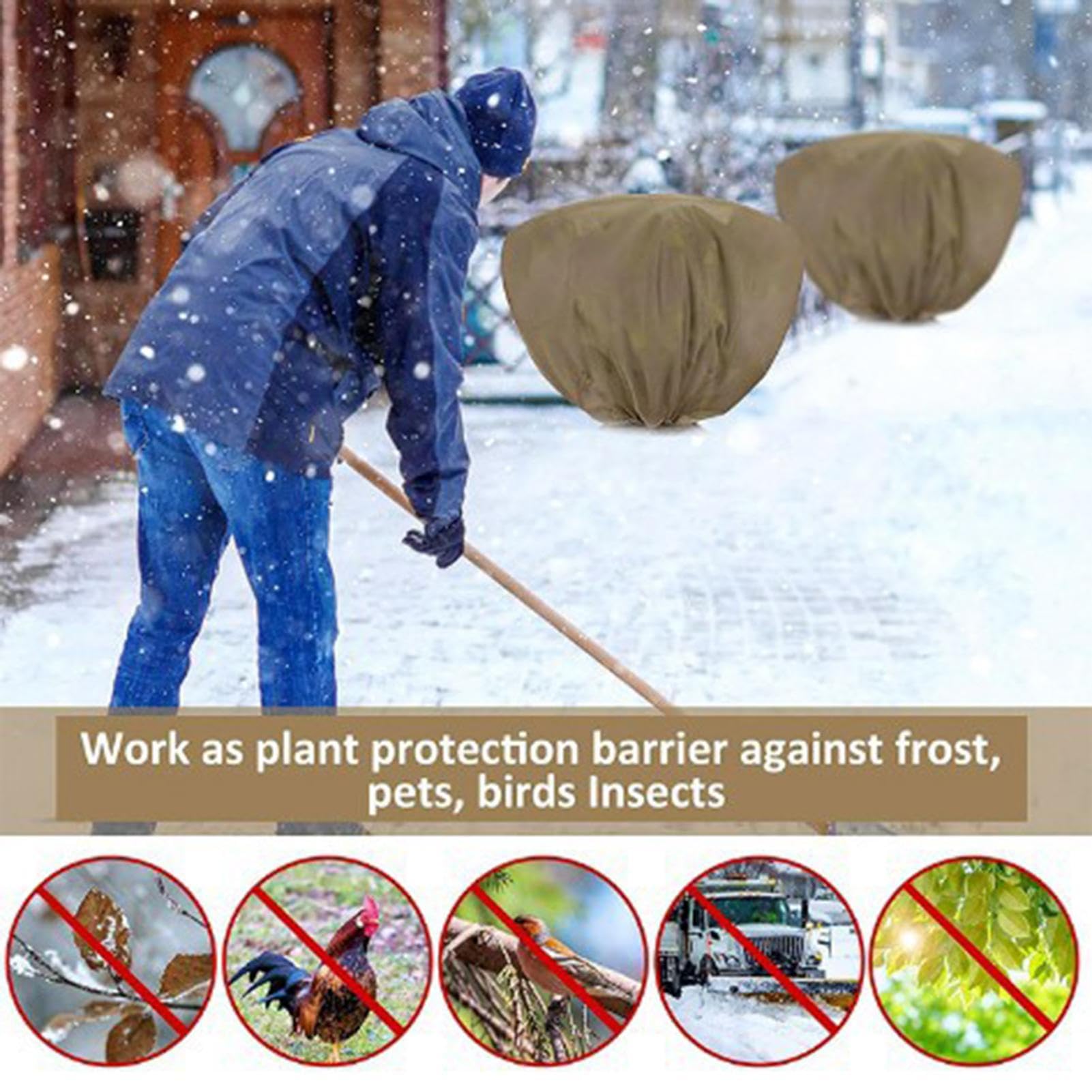 Coperte antigelo per piante all'aperto - per piante invernali protezione | contro il congelamento, giacca per clima freddo 6 pezzi | Coperte gelate per alberi invernali con