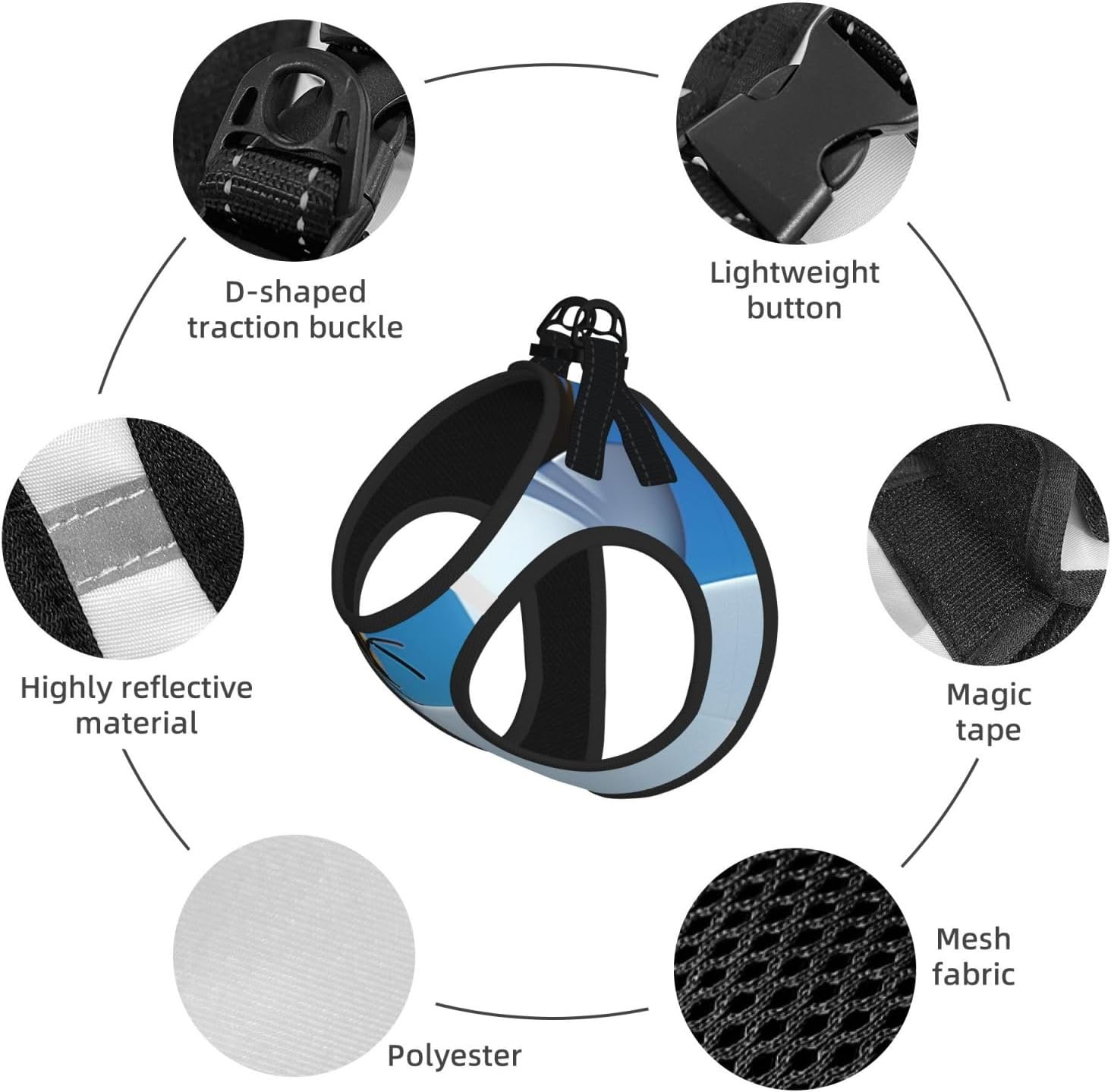 3D bee Pet Vest Small Size Dog Harness and Leash Set, Reflective & Breathable for Puppy Training Without Accessories Small