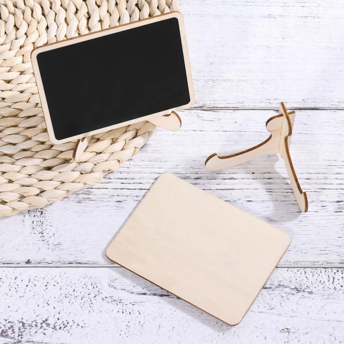 Mini Wood Chalkboards for Message Display 12pcs with Support