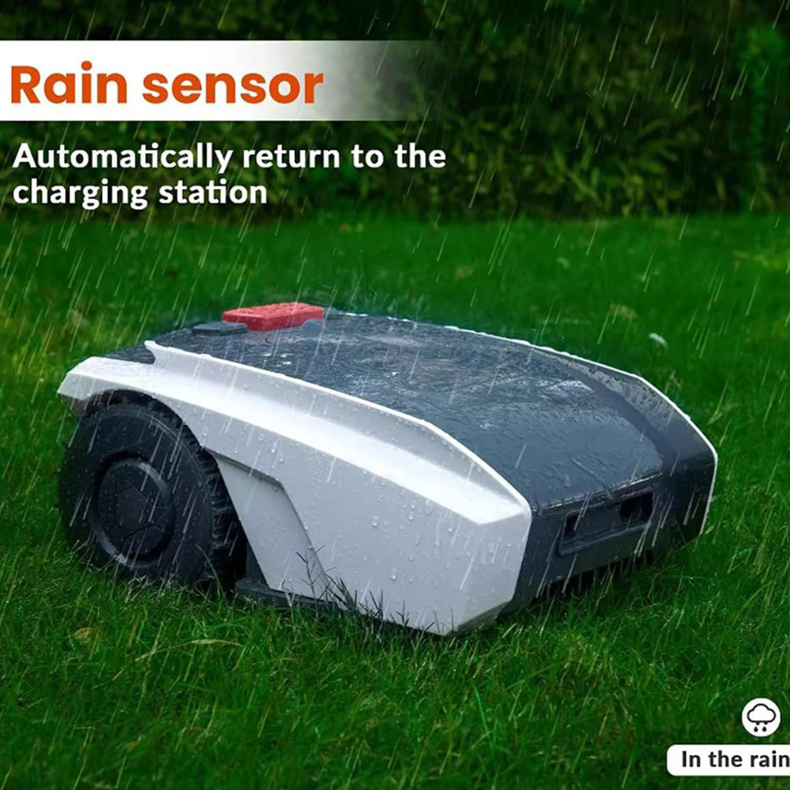 Cortacésped Robótico Automático,Robot Cortacésped De Jardín Inteligente con Control Remoto para Césped De hasta 1500 M²,Ancho De Corte De 19 Cm,Altura Corte 2,5-5,5 Cm,Off-White
