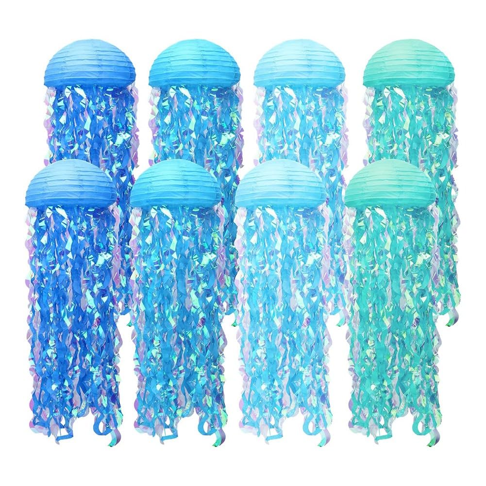 CTRLZS Jellyfish Lanterns Paper Lanterns Jellyfish Decor Hanging Jellyfish Decorations Blue
