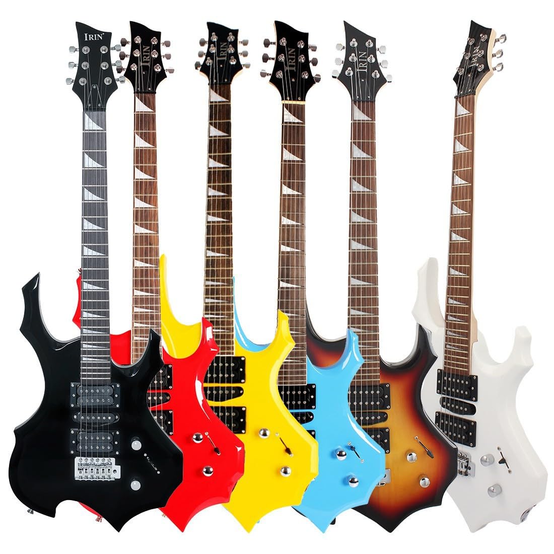 Chitarra Elettrica Chitarra Elettrica in Palissandro 24 Tiri Chitarra Elettrica per Principianti Chitarra Elettrica Professionale Kit Chitarra, Basso (nero)