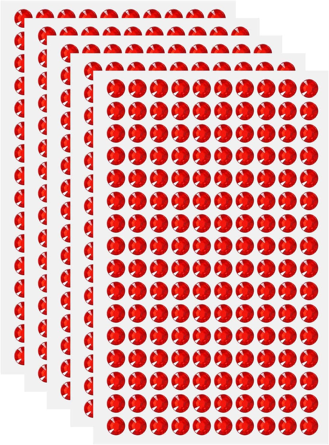 HARFINGTON 5 Sheet/800pcs Rhinestone Adhesive Stickers Self Adhesive Acrylic Gem Sticker 5mm Plastic Face Bling Gem Stones Jewel for Nail Art Craft Clothes DIY Makeup Decoration, Blue