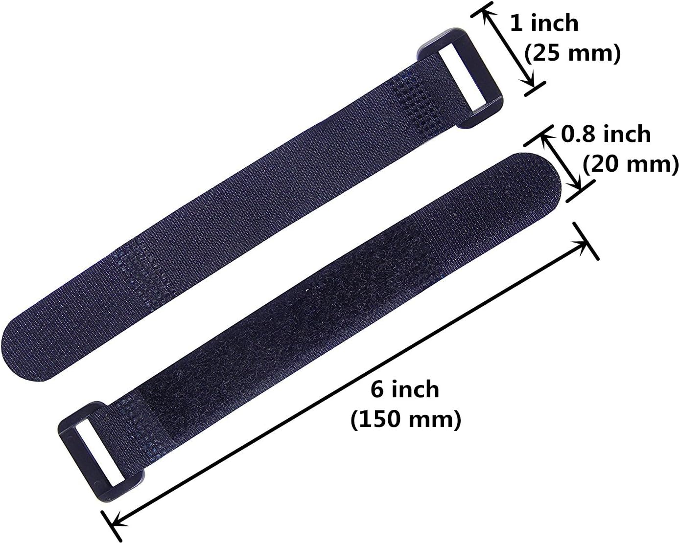 25pcs Black Reusable Fastening Cable Straps, Hook and Loop Cable Tie Down Straps 0.8" x 6" : Electronics