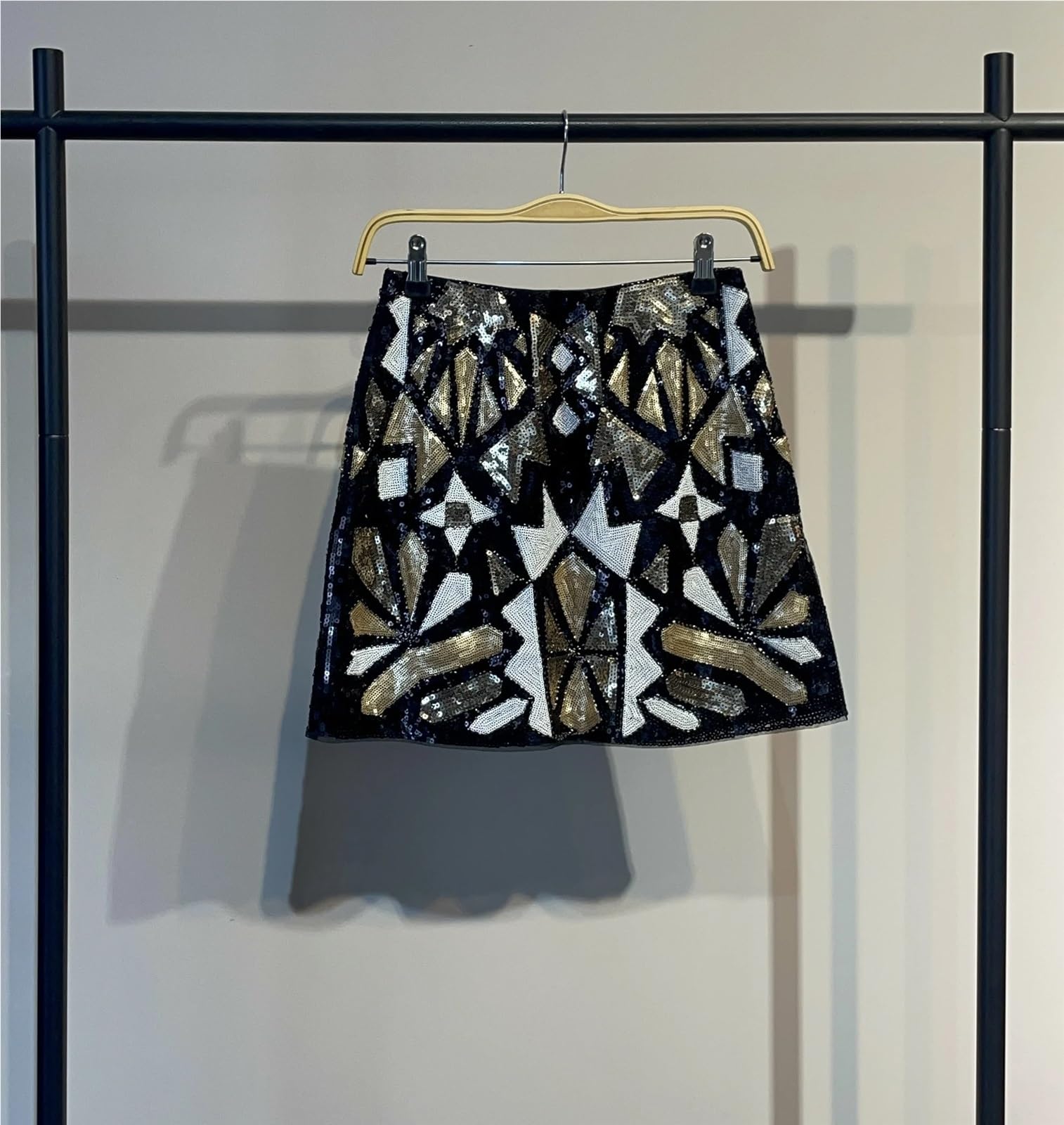 Minigonna Estiva con Paillettes Scintillanti da Donna, Vita Media, Linea Corta, for Lavoro, Streetwear, Discoteca, Lucida
