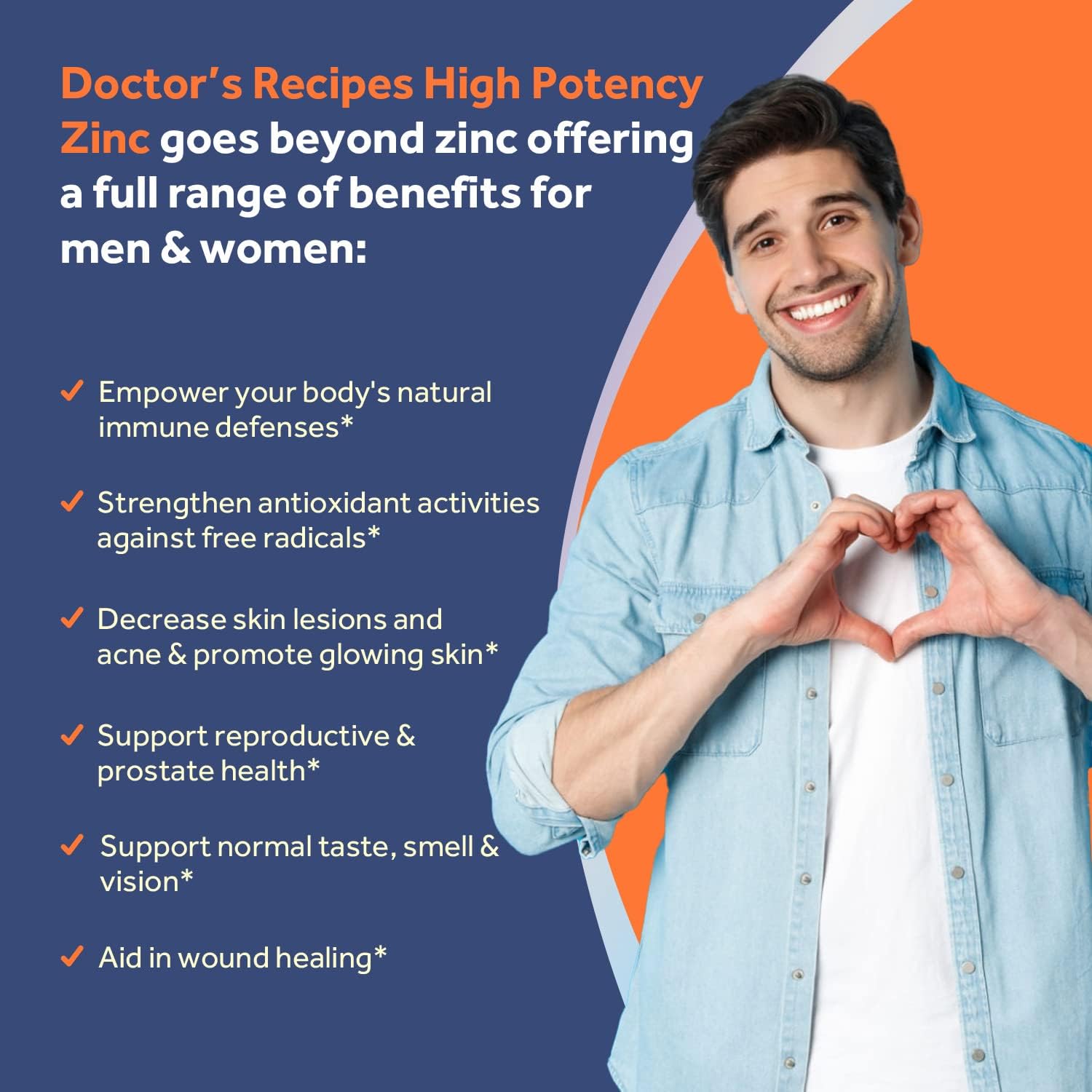 Doctor's Recipes Chelated Zinc 50 mg, Zinc Picolinate & Gluconate for Immune Support, Superior Absorption & Retention, Gentle on Stomach, Promote Skin & Antioxidant Health, Non GMO, 90 Veggie Caps