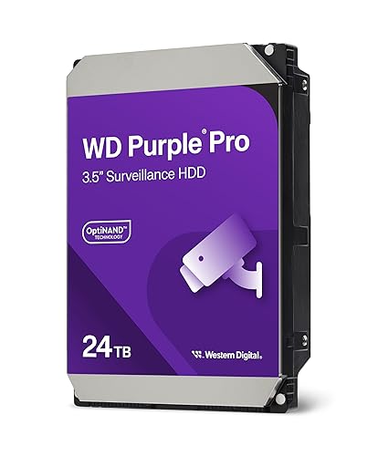 Western Digital 24TB WD Purple Pro Surveillance Internal Hard Drive HDD - SATA 6 Gb/s, 512 MB Cache, 3.5" - WD241PURP - 24TB - Purple Pro