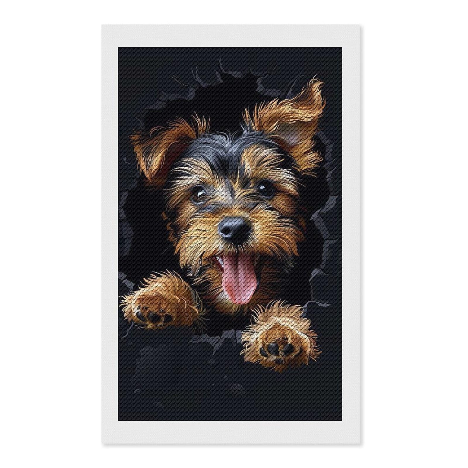 Junmoney Welsh Terrier Dog Diamond Art Canvas 12"x20", for Adults, Pleasing Wall Art Project, Modern Decor, Gift Idea, Nice Detail and Sparkle