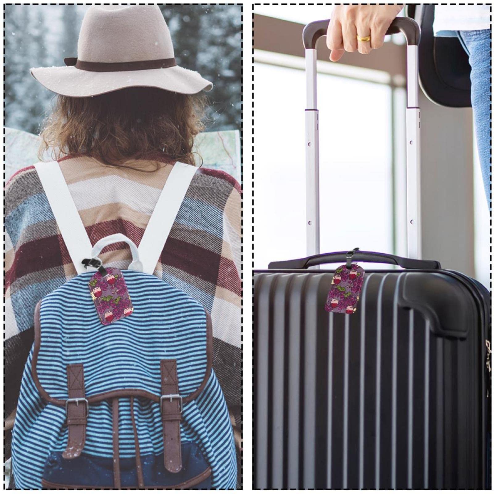 Bagages Tiquettes Cuir, 7 Pices Etiquettes De Bagages Pvc Etiquettes Bagages Voyage Valise Etiquettes De Bagages Id Tags Pour Cartes De Visite