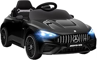 AIYAPLAY Voiture électrique Enfant Mercedes AMG CLE 53 12V - 2 Moteurs, télécommande parentale 2,4G, véhicule électrique avec Portes ouvrantes, phares LED, Lecteur MP3, Cadeau garçons et Filles, Noir