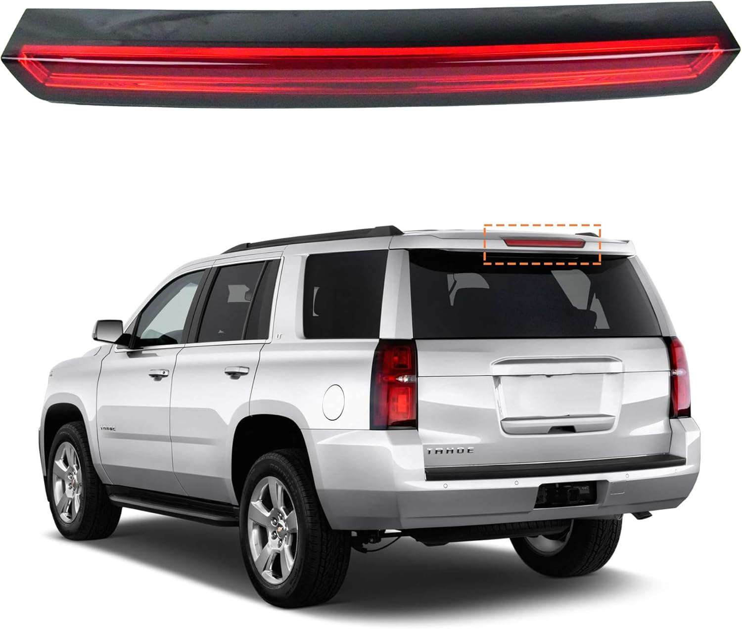 3rd brake light full led rear center waterproof high mount stop light 3rd lamp compatible with chevy tahoe suburban 3500hd 2015 2016 2017 2018 2019 2020 repalces 923-116 22783104