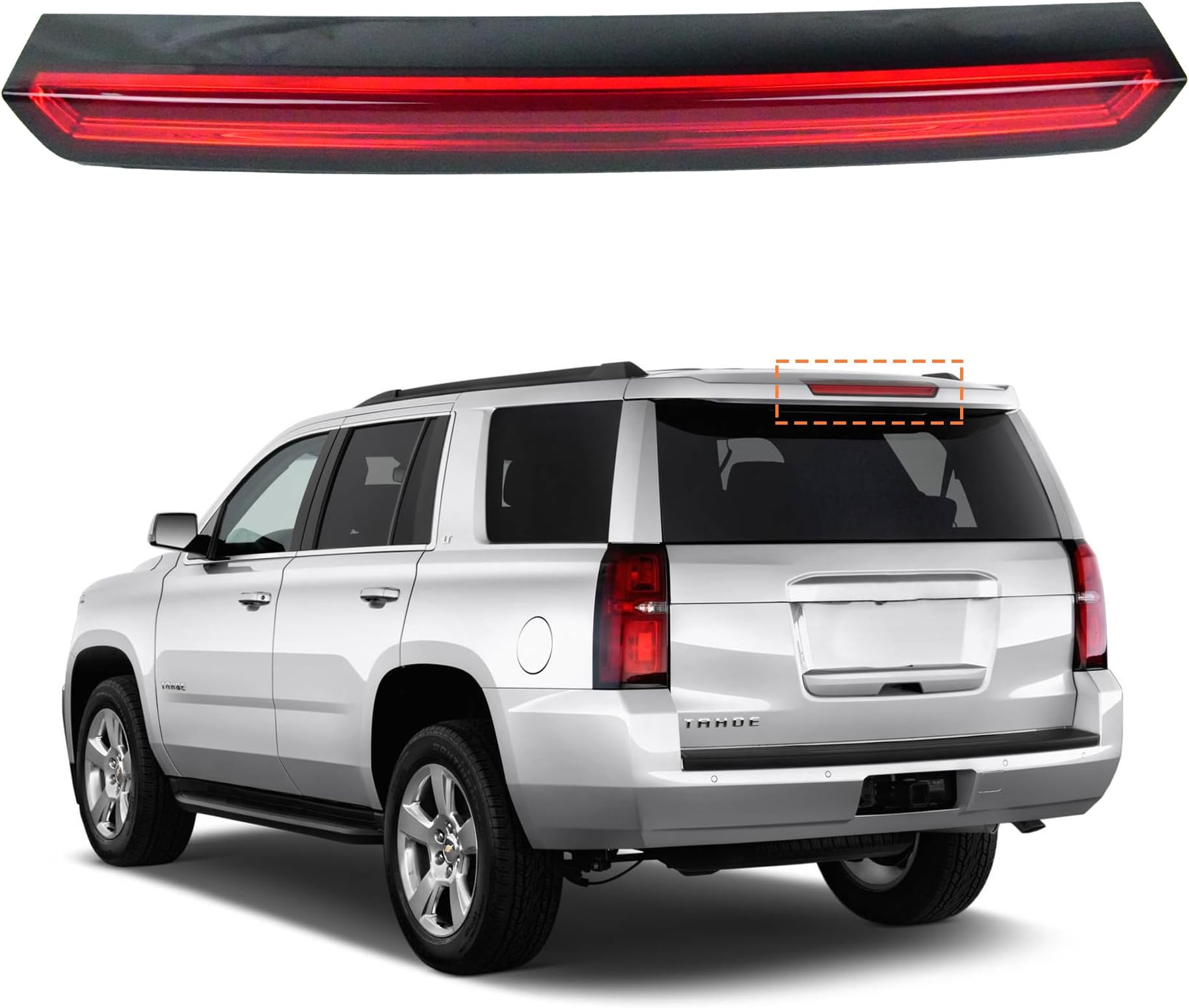 3rd Brake Light LED High Mount Compatible with Chevy Tahoe Suburban 3500HD 2015 2016 2017 2018 2019 2020 High Mount Center Rear Roof Cargo Light Parking Light Replaces 923-116 22783104