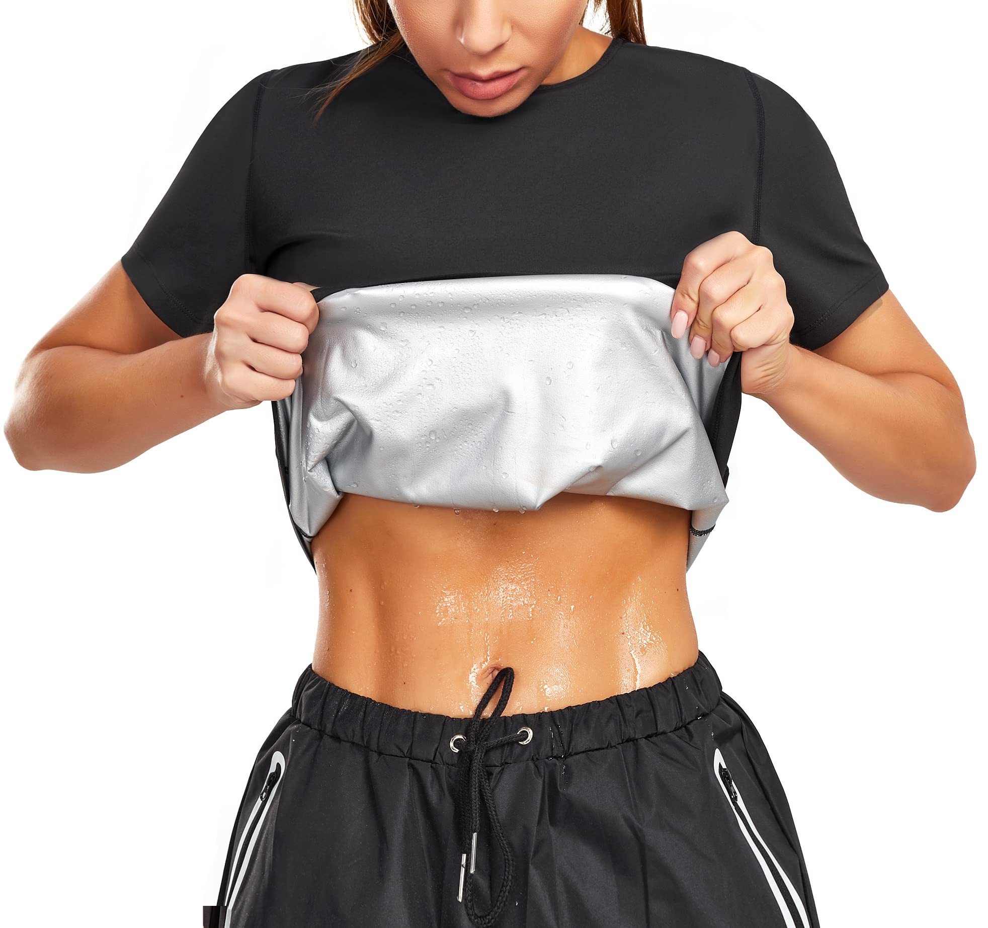 Baxobaso Sauna Suit Sweat Vest For Women - Waist Trainer Tank Top, Slimming Neoprene Workout Shaper For Belly & Lower Back (Blue, L/XL) - View #6