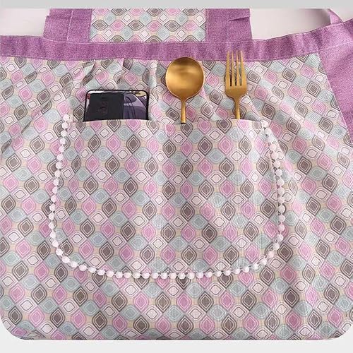 Miniatura 4 de Delantal de moda para mujer, delantales con patrón geométrico, delantales de chef de cocina con bolsillos, adecuado para cocina, etc