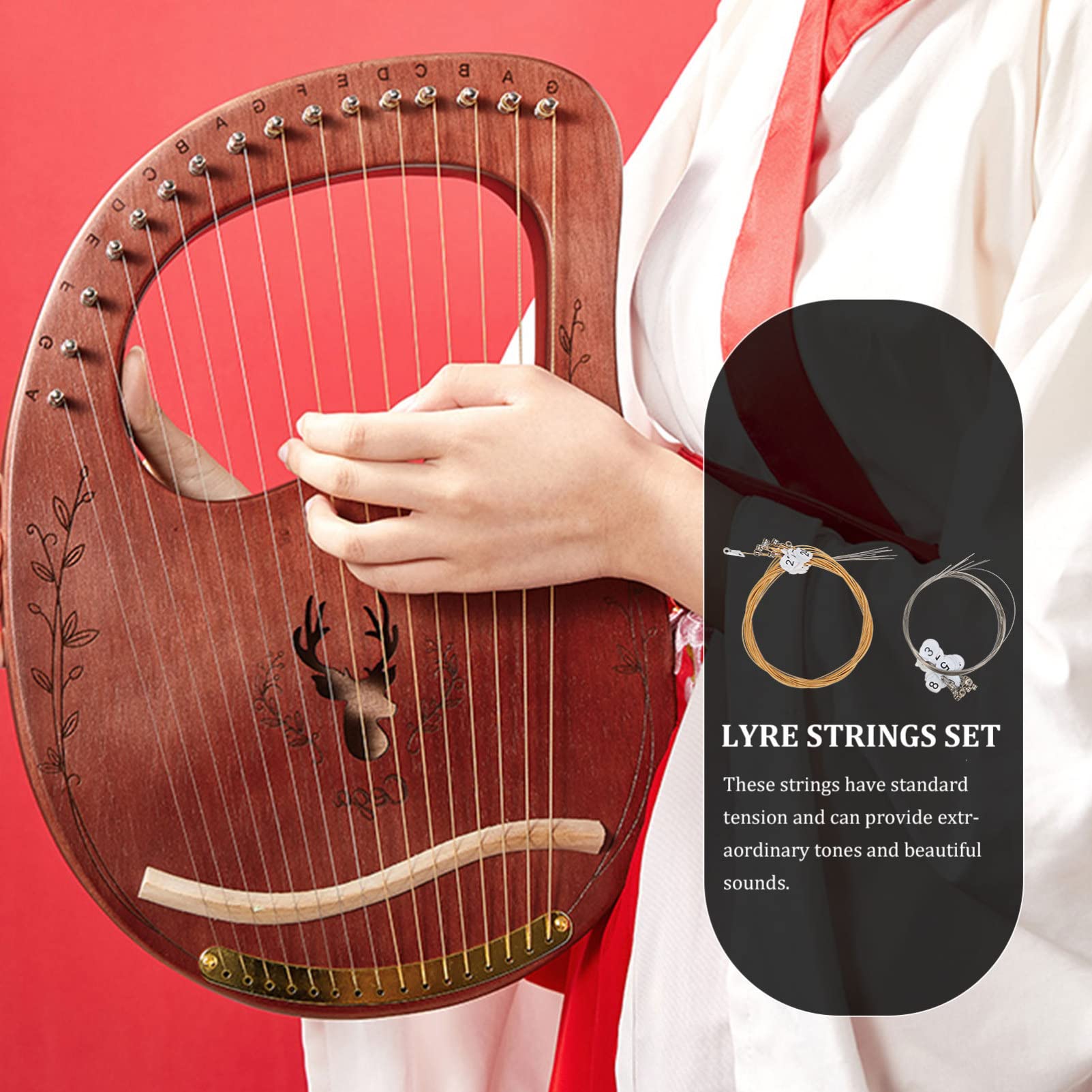 Corde ricambio per arpa lira in metallo, filo musicale, accessori per strumenti musicali, lira in metallo 21 corde, accessori per arpa.