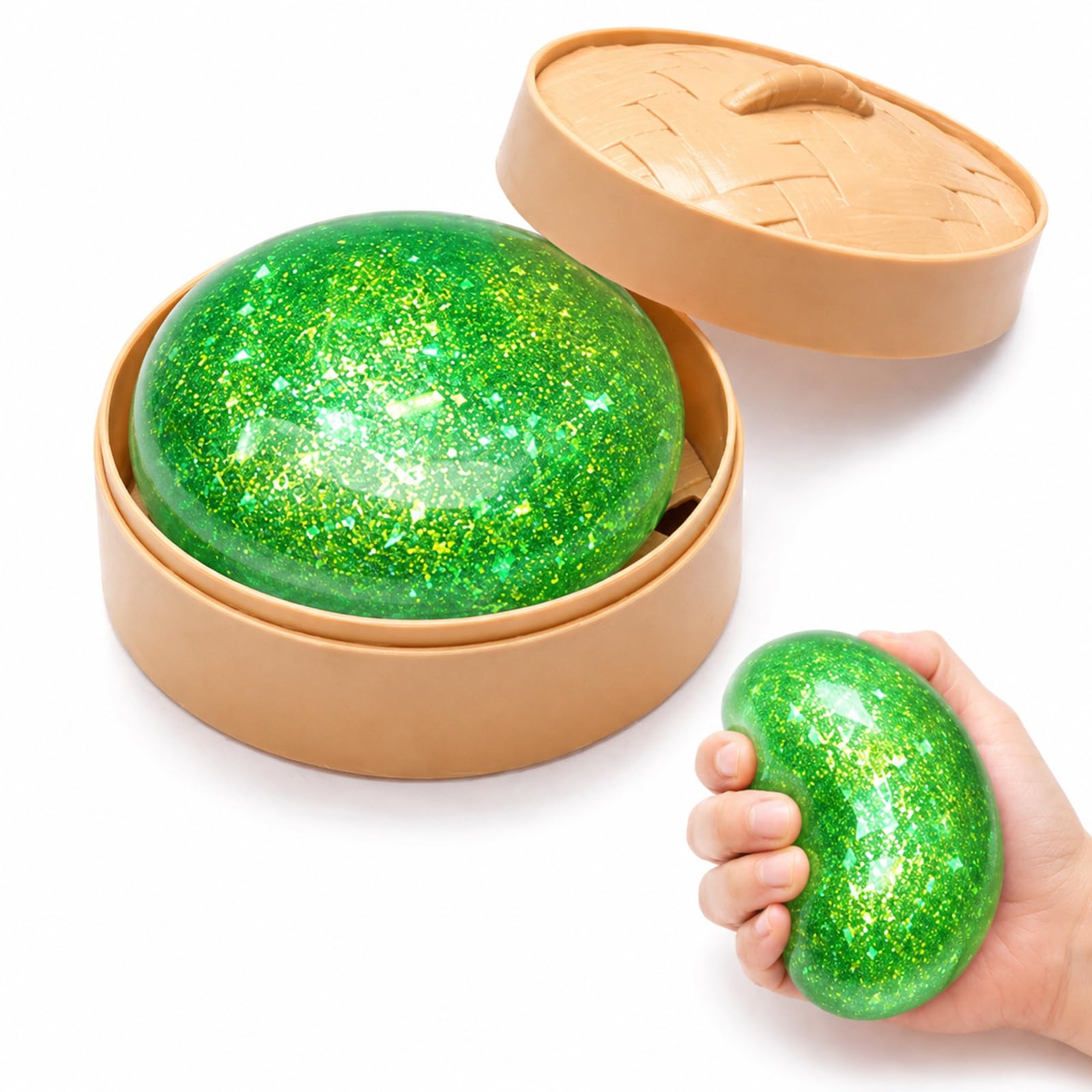 Dumpling Squishy, Mystery Dumplings Squishy, Office Decoration for Stress Relief and Sensory Feedback, Green Dumpling Ornament for Youth and Adults