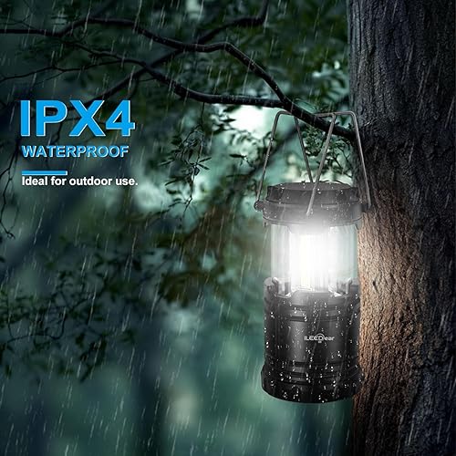 Miniatura 4 de Linterna LED para campamento, luces a pilas, brillo ajustable para campamento, cortes de energía, emergencias, linternas plegables al aire libre,