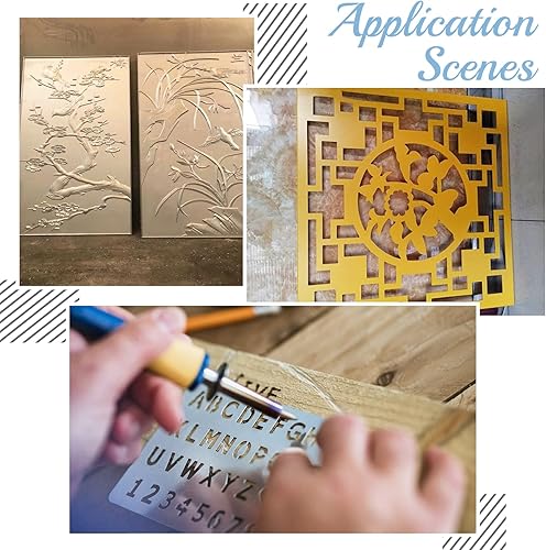 Miniatura 7 de GORGECRAFT 3 hojas de práctica de aluminio de 7 x 5 pulgadas, panel de aluminio fino, placa cubierta de tarjeta de metal, grabado en blanco con