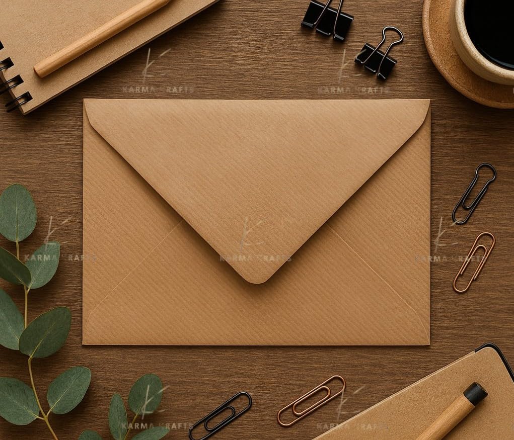 Lot de 100 enveloppes kraft côtelées Marron Format C5/A5