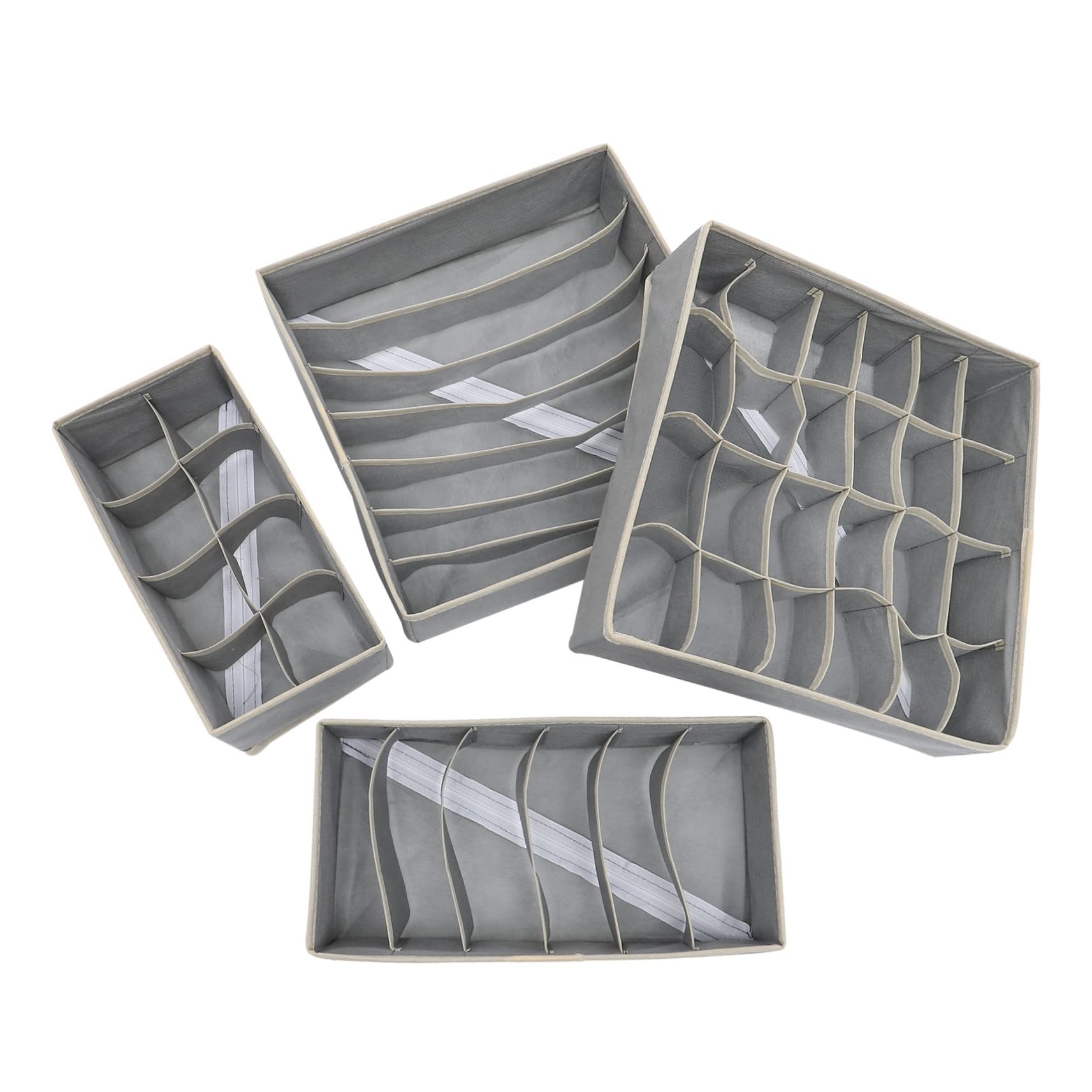 Divisor Organizador de Ropa Interior, Set de 4 Piezas de Tela