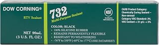 Dow Corning 2112531 732 Black Multi-Purpose Sealant, -60 to 205 Degree C, 90 mL
