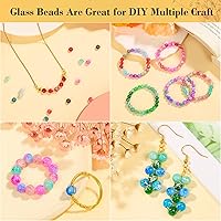 Vista 8 de 980 cuentas de vidrio para hacer joyas, cuentas de cristal de 0.236 pulgadas con cuentas de piedra con cuentas de piedra de 28 colores, kit