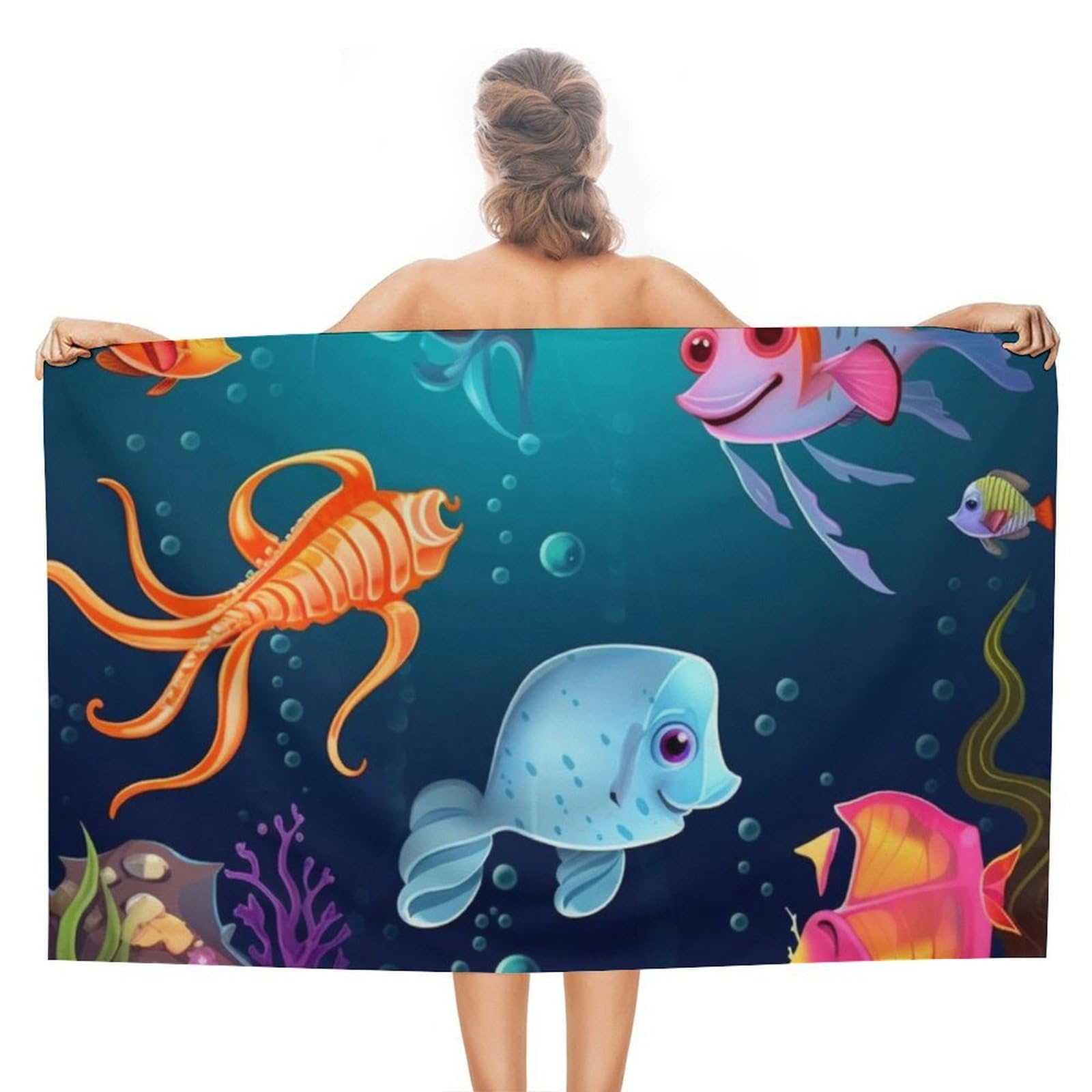 LSRCPD Beach Towels Sea Fish Sports Swim Pool Yoga For Adults Women 80X130Cm
