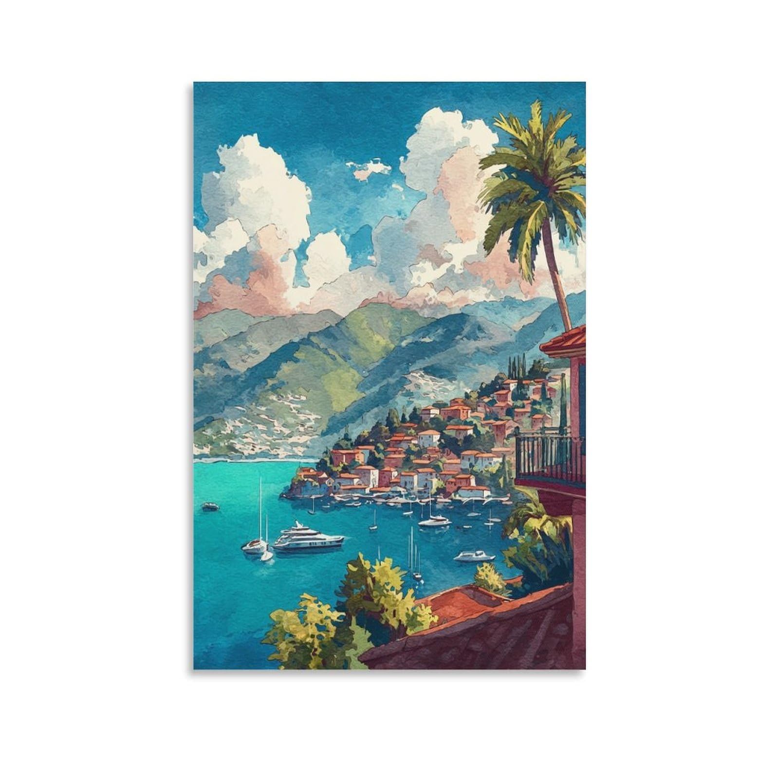 Catalina Island Posters 24x36inch(60x90cm) Vintage Watercolor Canvas Art
