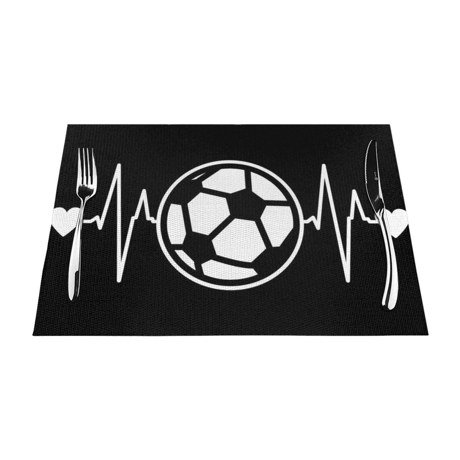Sets de table I Love Soccer lavables extérieurs lot de 6 tapis de repas thermiques