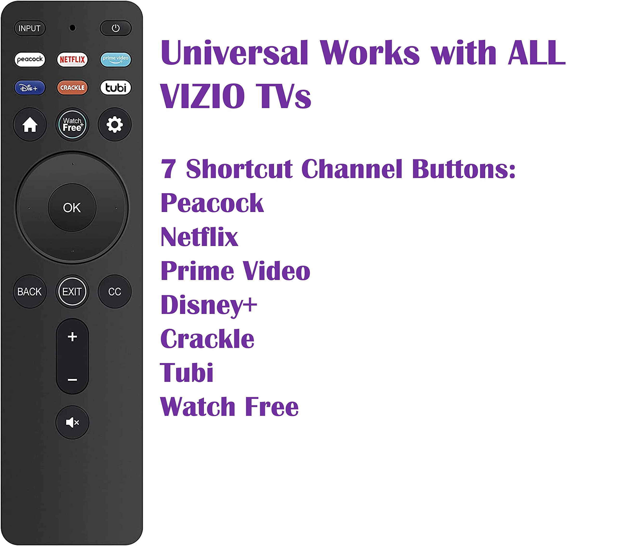 Comando universale VIZIO Serie D M V Serie P TV LED LCD 4K - Dettaglio