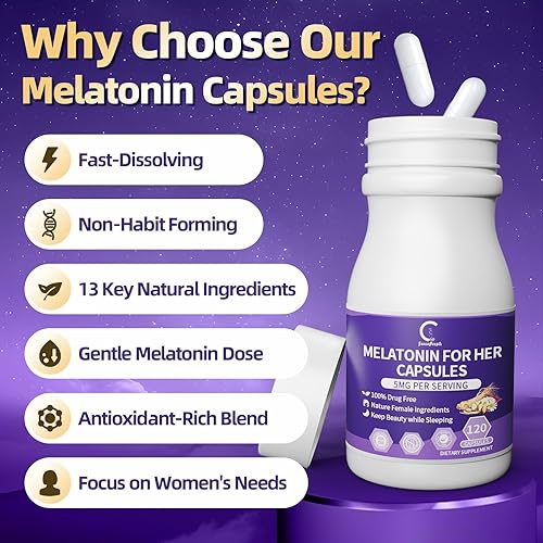 Miniatura 5 de GPGP GreenPeople Melatonina 5mg Extra Strength  Suplemento extra fuerte para adultos, ayuda para dormir con Ashwagandha, azafrán, L teanina, raíz de