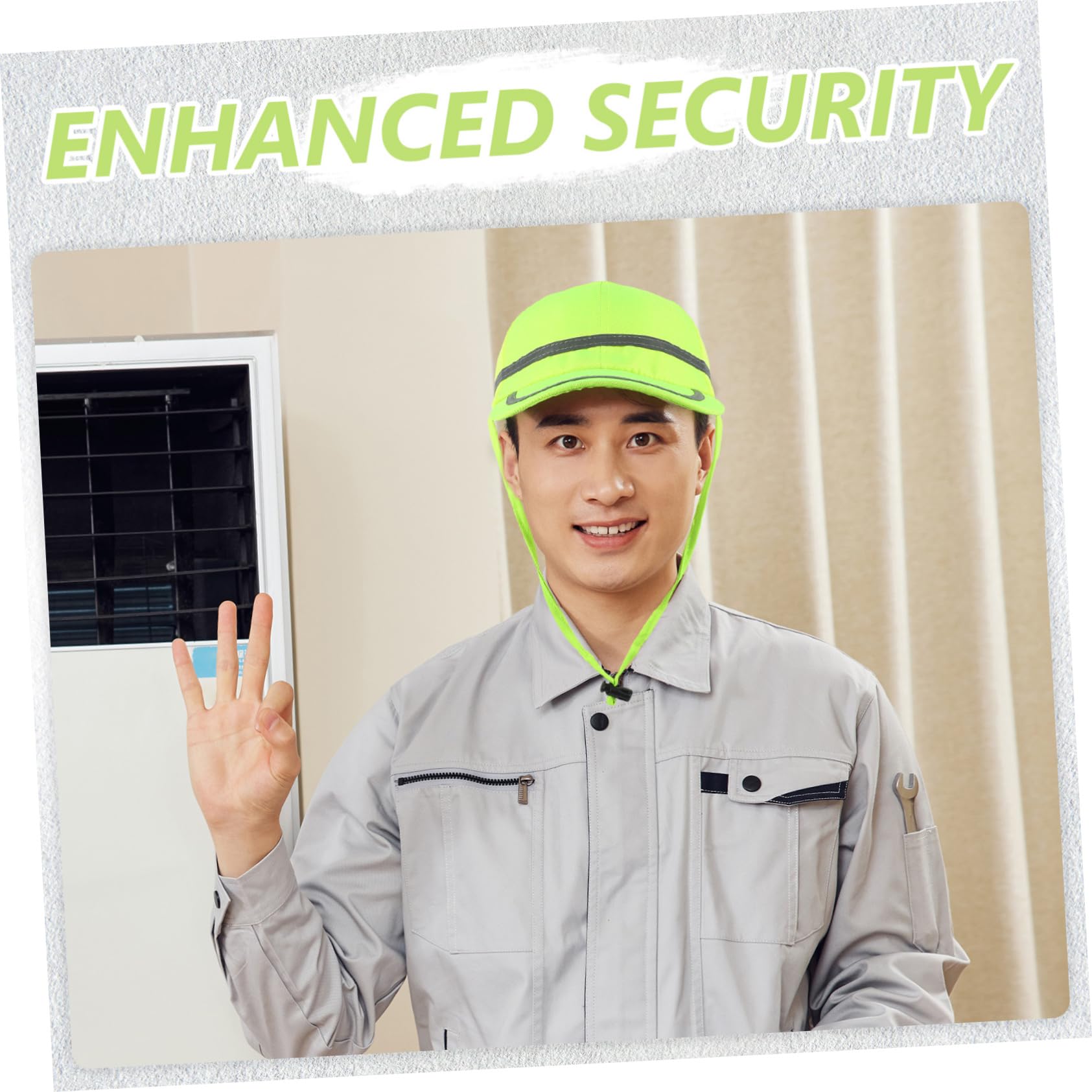 Casco De Seguridad Reflectante Visera Plástica, Bandas Reflectantes, Forro Rígido, para Trabajo Al Aire Libre y Construcción, Talla Única, Protección Solar y Ventilación Cómoda