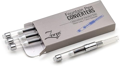 Convertidor de tinta para pluma estilográfica, paquete de 4 convertidores de tinta de tamaño estándar internacional compatibles con punta Schmidt de