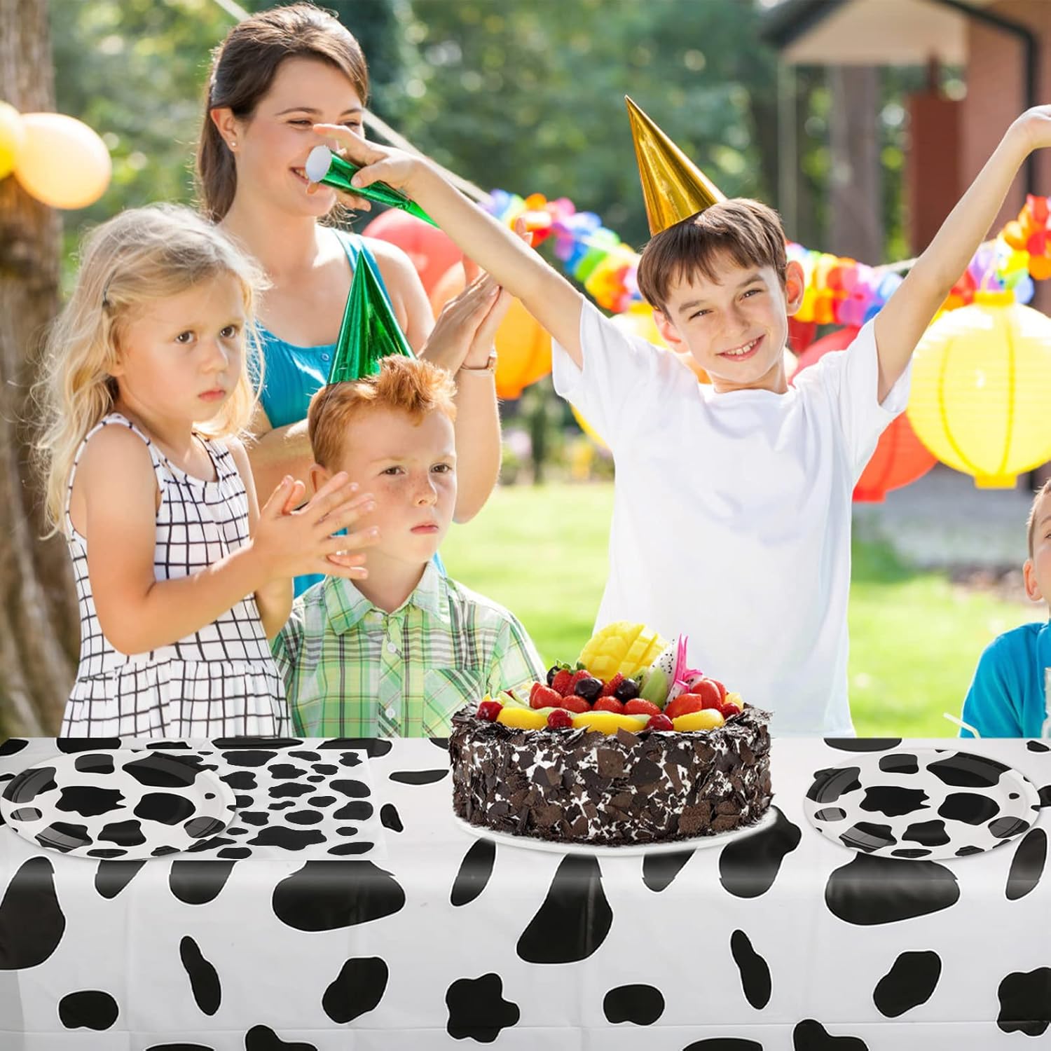Cow Birthday Party Supplies - Farm Cow Print Birthday Party Tableware Includes 20 Party Plates, 20 Napkins and 1 Tablecloth Perfect for Cow Farm Theme Birthday Parties Decorations - Image 6