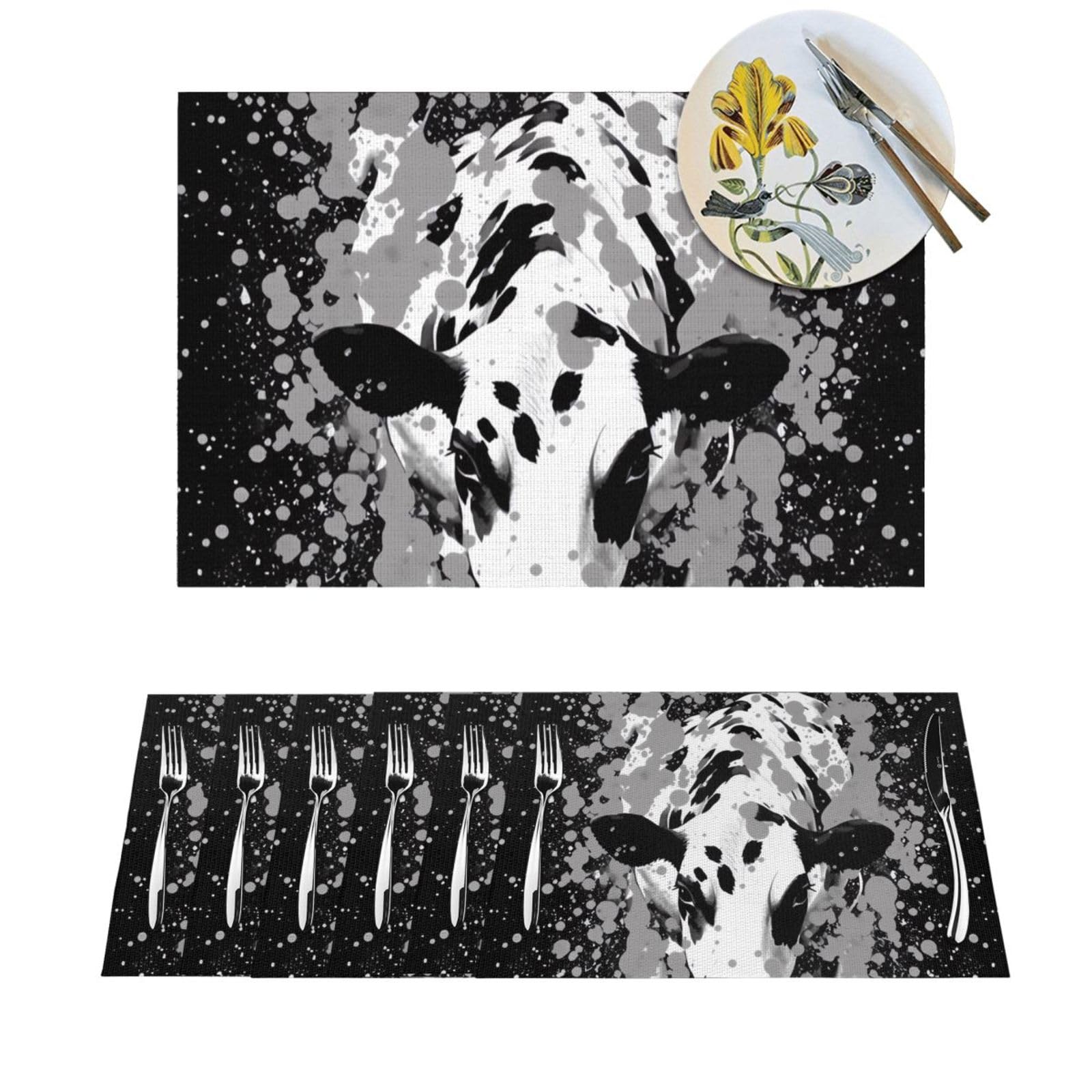 Sets de table en PVC durable lot de 6 protecteurs design bicolores