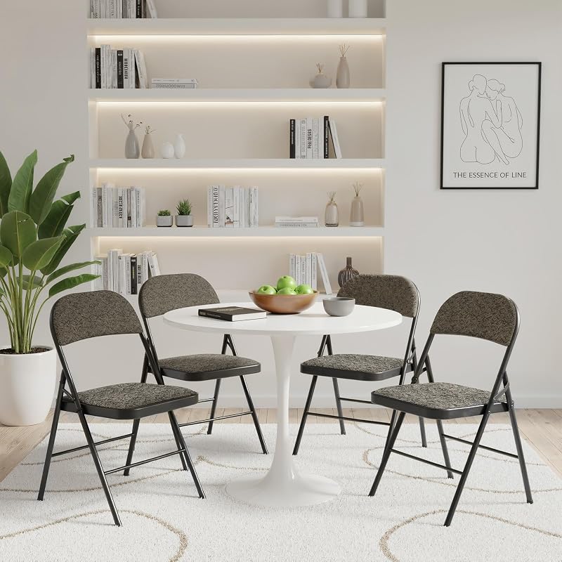 DUMOS Padded Folding Chairs 2 Pack, Dining Patio Chairs, Outdoor Home image 2