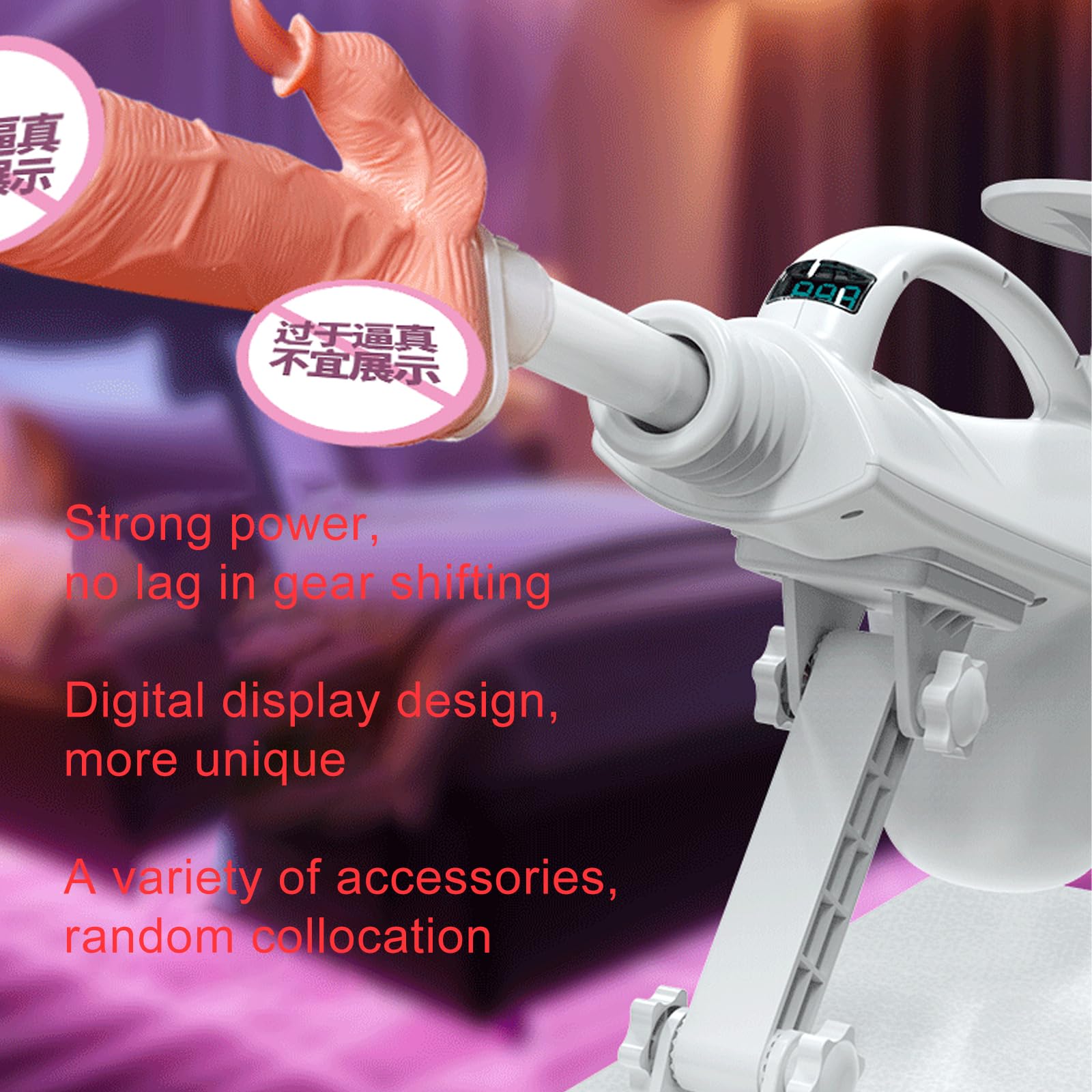 AMAZBEE Máquina Sexual Consolador Automático para Joder con Múltiples Accesorios con Pantalla Digital Calefactora Diseño de Empuje Automático (6 pcs)