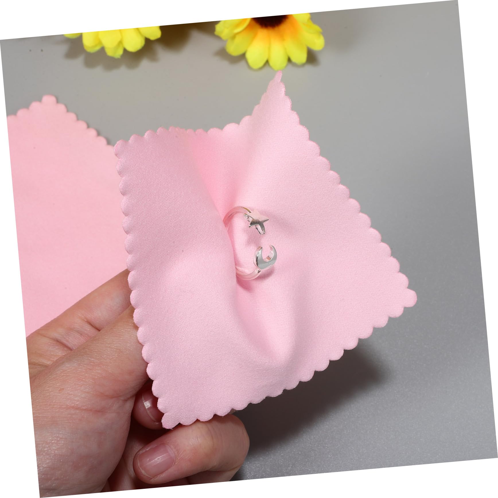 Gadpiparty 3 Set Panno Argentato Panni Guarda Cleaner Panno per Occhiali Pezza per Pulire Salviette per La Pulizia Dell'atmosfera Panno Polacco d'Argento Fibra Superfine Rosa 100 Pezzi*3