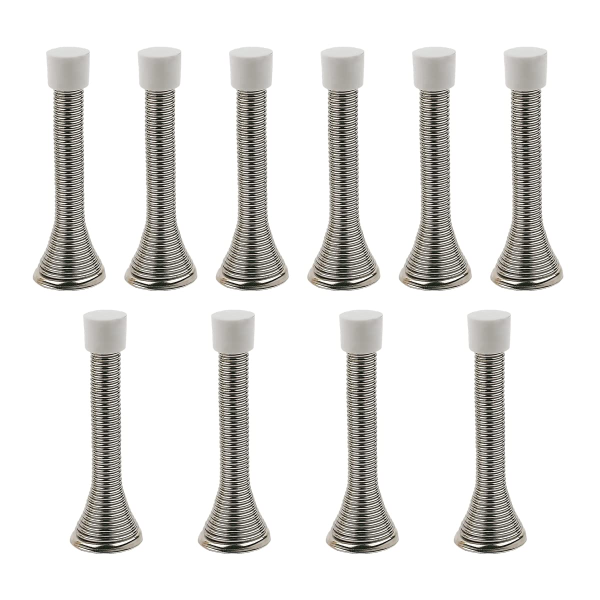 Hardware-Solutions Chrome 10 Pcs - Spring Projection Door Stop In For Preventing Wall/Door Damage (Pack Of 10) - Hardware Solutions