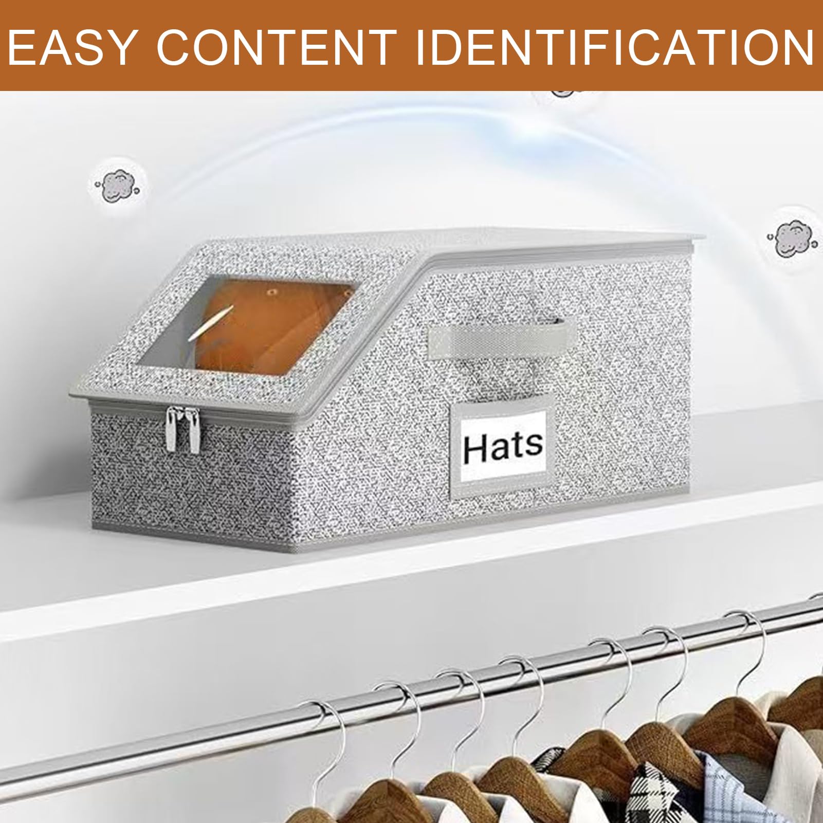 Qivine Stapelbarer Hut-Organizer – Transparente Box Für Bis Zu 24 Baseballkappen | Schrank-Organisation