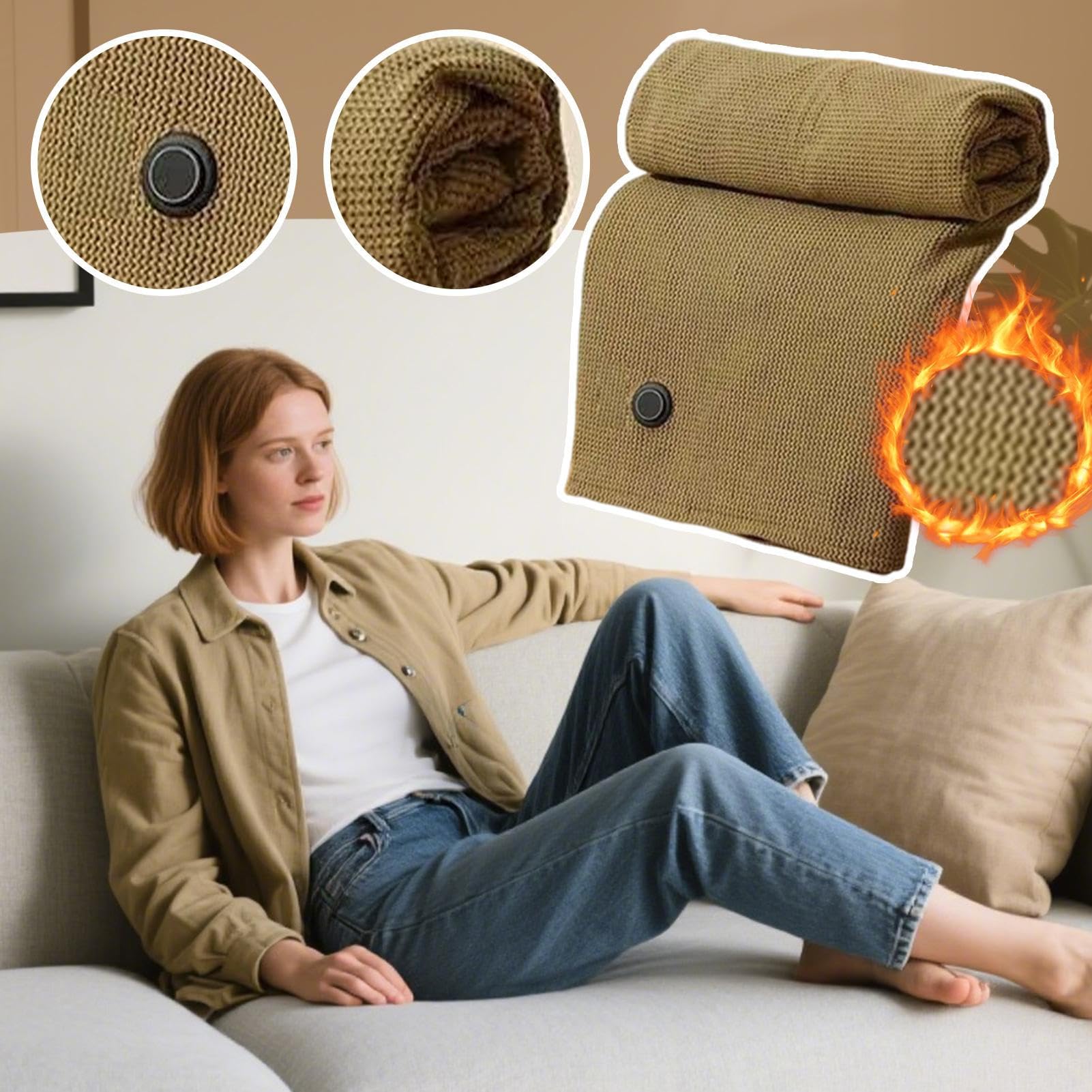 Genérico Chaleco Eléctrico Calefactable - Chaleco Eléctrico Calefactable para Mujer - Accesorio Térmico 3 Niveles Clima Frío para Dormir Viajes Lectura Trabajo Hogar