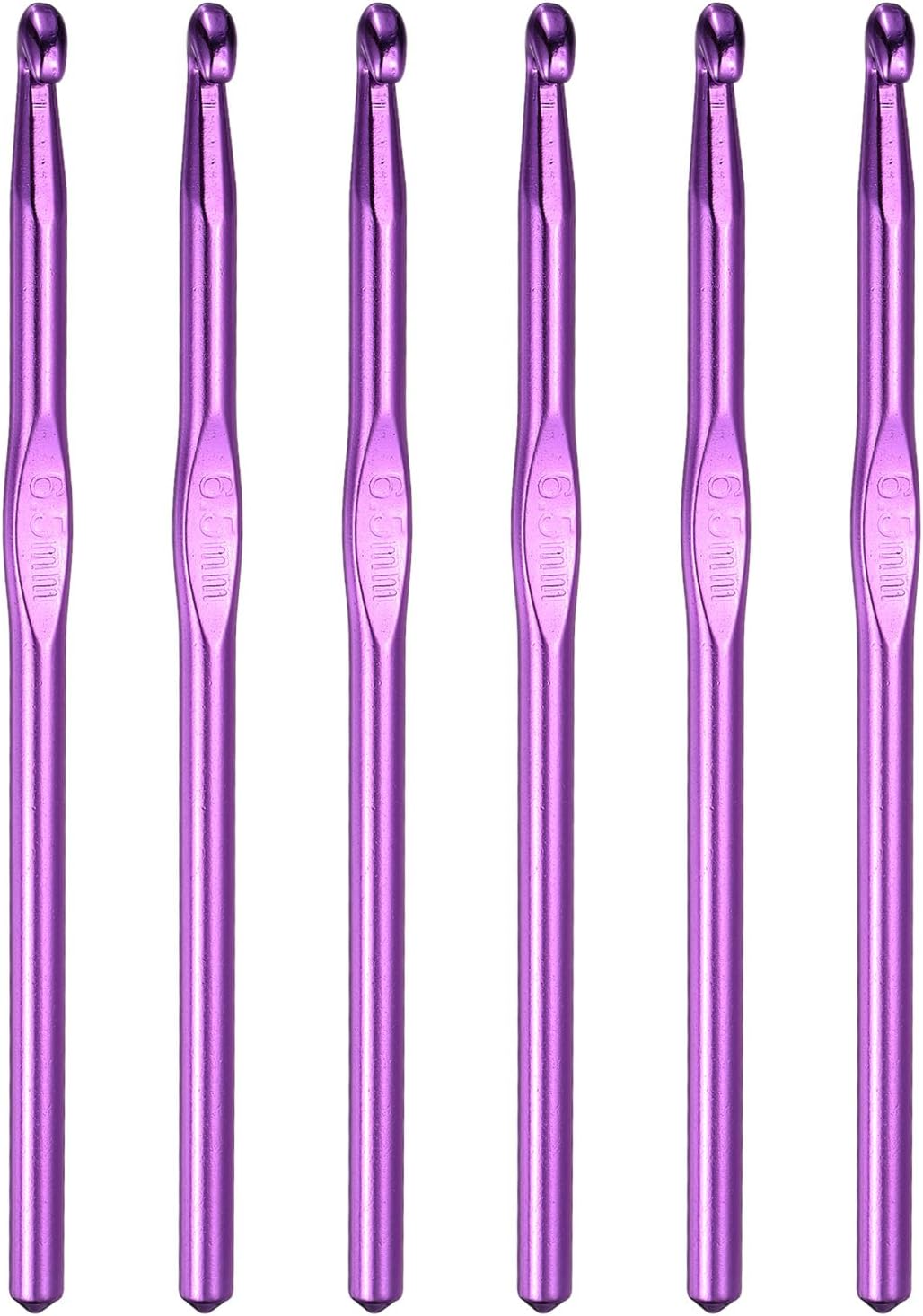 PATIKIL 6.5mm Crochet Hook Knitting, 6Pcs Aluminum Crochet Knitting Needles Crochet Hooks with Size for DIY Yarn Craft Kit Blankets Gifts for Crochet Lovers, Dark Purple
