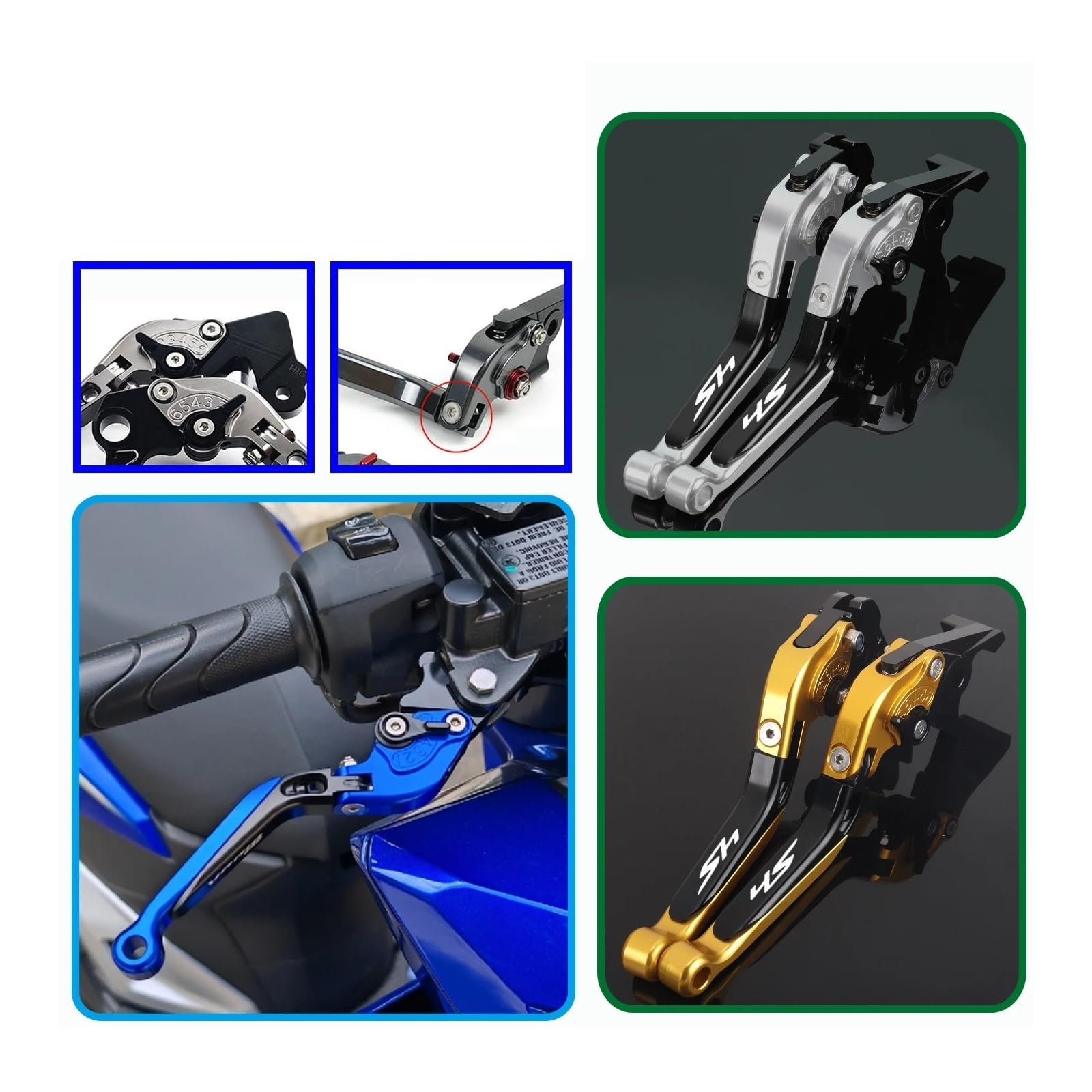 Leva Freno Frizione Per SH 350i/300i/160i/150i/125i 2005-2024 Accessori Leva Freno Frizione Set Maniglia Pieghevole Regolabile Leve Di Protezione