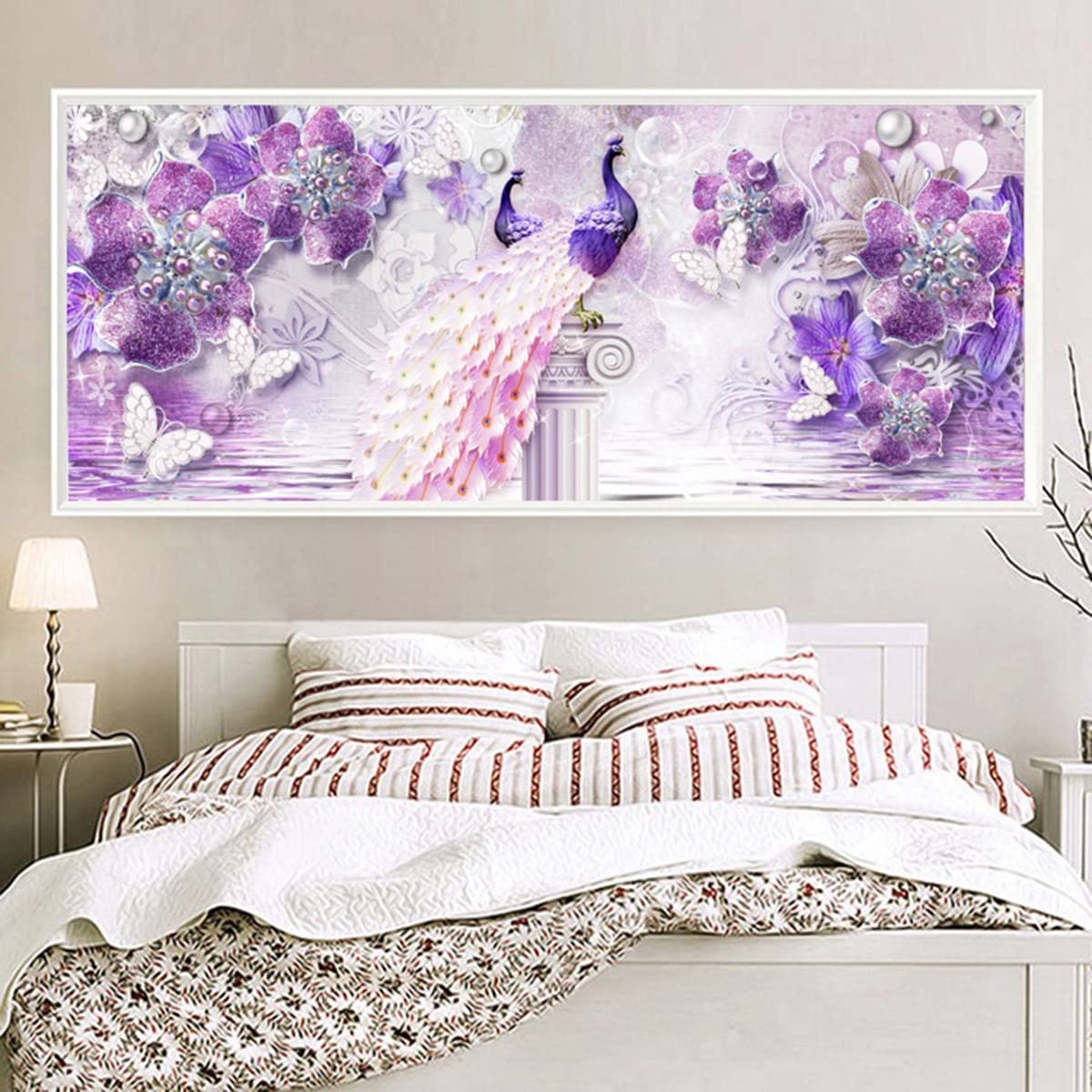 Instarry 5D Diamant Painting Bilder Groß Pfau Home Decoration 120x50 cm
