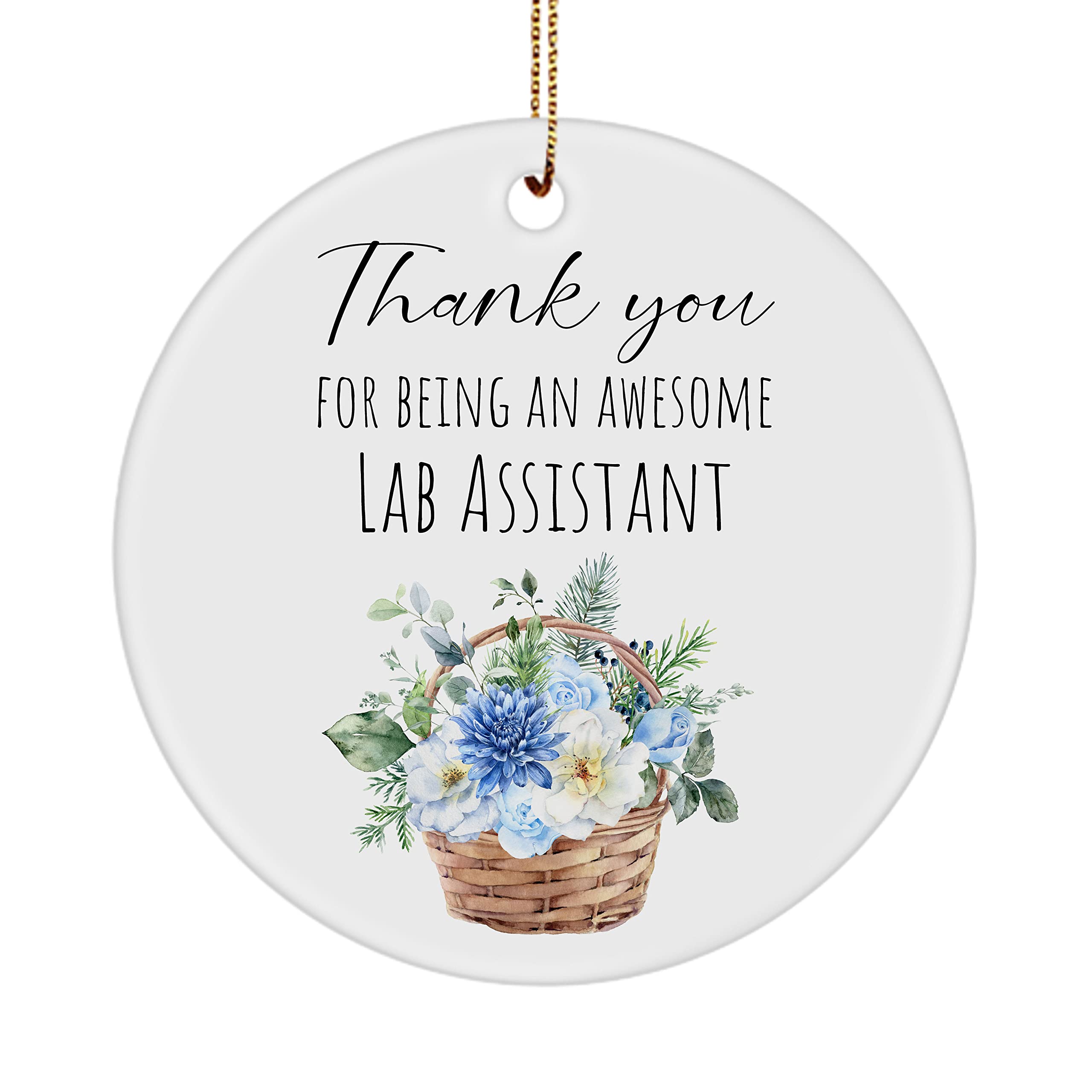 Thank You Gifts for Lab Assistant Ornament - Awesome Technician Laboratory Medical Tech Research Phlebotomist Men Women Coworker Friend Employee Boss Him Her - Birthday, Circle