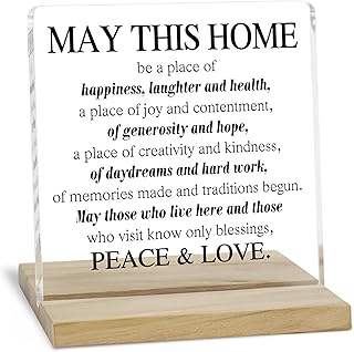Housewarming Gifts for Women Decor Sign, May This Home Religious Acrylic Plaque